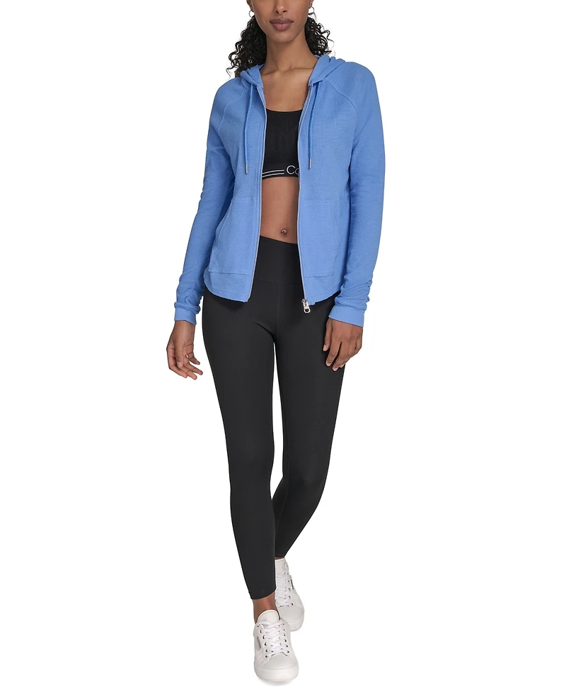 Calvin Klein Performance Ruched-Sleeve Zip Hoodie