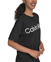 Calvin Klein Performance Women's Cotton Raised Logo Cropped T-Shirt