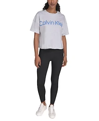 Calvin Klein Performance Women's Cotton Raised Logo Cropped T-Shirt