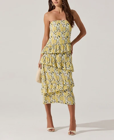 Astr the Label Women's Tiered Asymmetrical Ruffle Dress