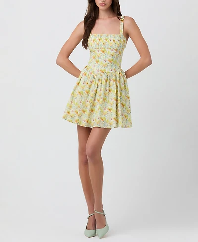 Astr the Label Women's Ruched Cotton Mini Dress