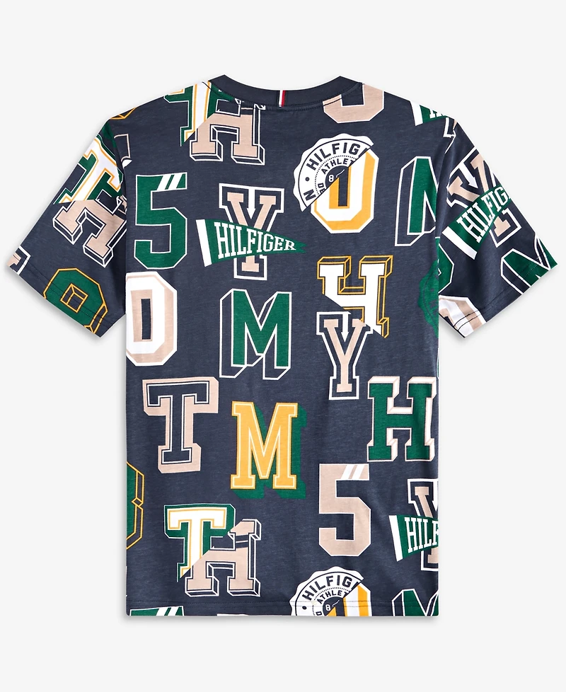 Tommy Hilfiger Big Boys Collegiate Spots Short Sleeve Cotton T-Shirt
