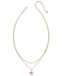 Kendra Scott Pave & Color Mother-of-Pearl Layered Pendant Necklace, 15" + 3" extender