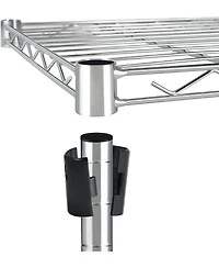 Simple Deluxe 5-Shelf Shelving with Wheels Steel Organizer 36"Wx14"Dx60"H Chrome