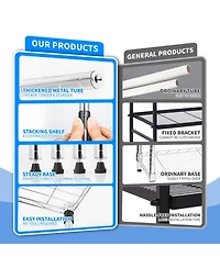 Heavy Duty Shelving Unit, Wire Metal Stackable Storage, 1-Tier Shelf, Chrome, 15" W x 13.8" D x 15" H