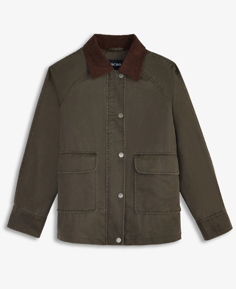 Bcbgmaxazria Women's Corduroy-Collar Barn Jacket, Exclusively at Macy's