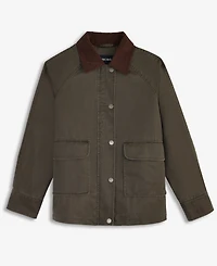 Bcbgmaxazria Women's Corduroy-Collar Barn Jacket, Exclusively at Macy's