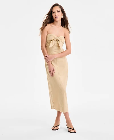 Bar Iii Women's Tie-Front Midi Dress, Exclusively at Macy's
