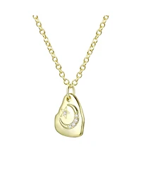 14K Gold Plated Cubic Zirconia Asymmetrical Star Pendant Necklace
