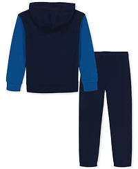 Under Armour Toddler and Little Boys 2-Piece Color Blocked Fleece Hoodie Jogger Pants Set