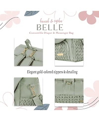 Hannah & Sophia Hannah&Sophia Belle Convertible Diaper Backpack & Messenger Bag in Moonmist Blue