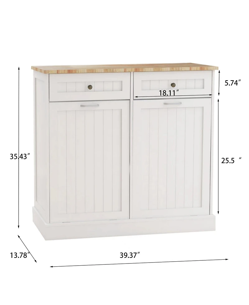 Streamdale Uv Sanitizer Trash Cabinet w/ Drawers (White)
