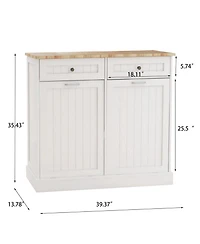 Streamdale Uv Sanitizer Trash Cabinet w/ Drawers (White)