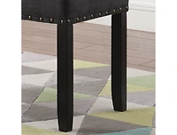 Streamdale Fabric Dining Bench with Nailhead Trim, Grey