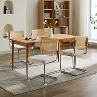 Streamdale Furniture Rattan and Velvet Upholstered Office Chair with Steel Frame