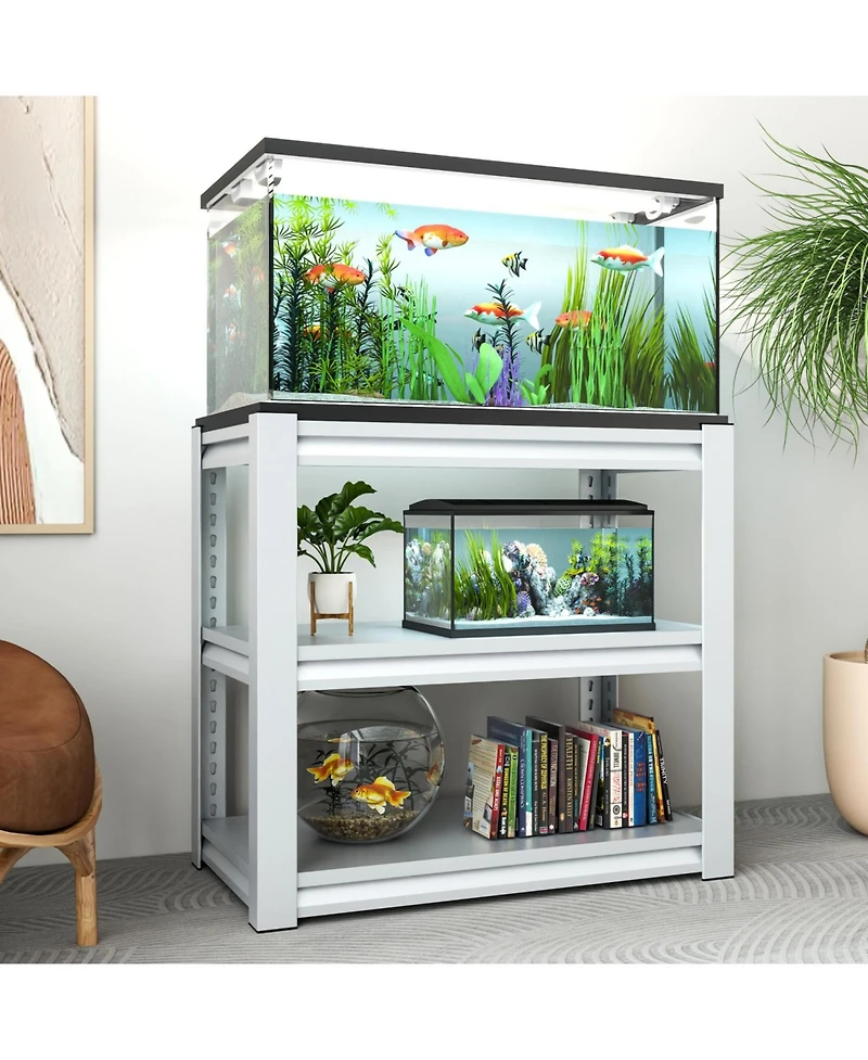 Streamdale Metal Aquarium Stand, 3-Tier, Adjustable, 34"H