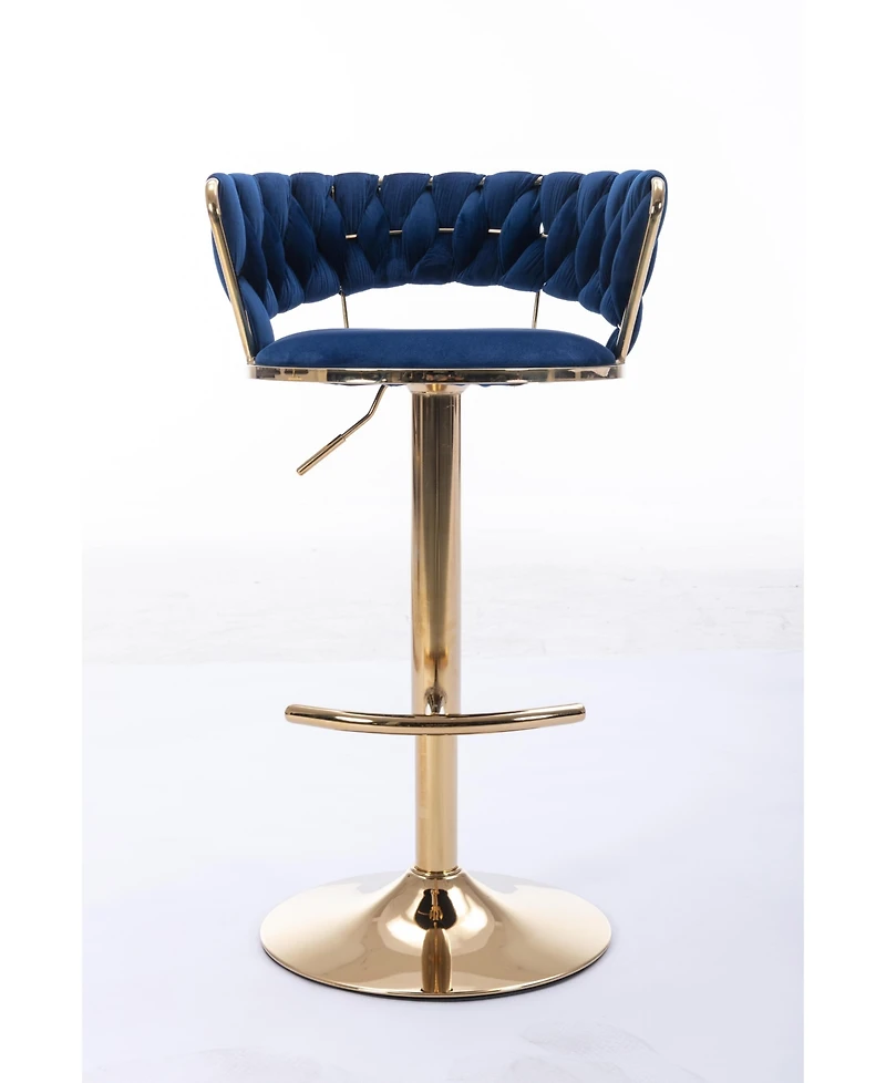 Streamdale Adjustable Height Bar Stools with Chrome Accents (Set of 2)