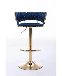 Streamdale Adjustable Height Bar Stools with Chrome Accents (Set of 2)