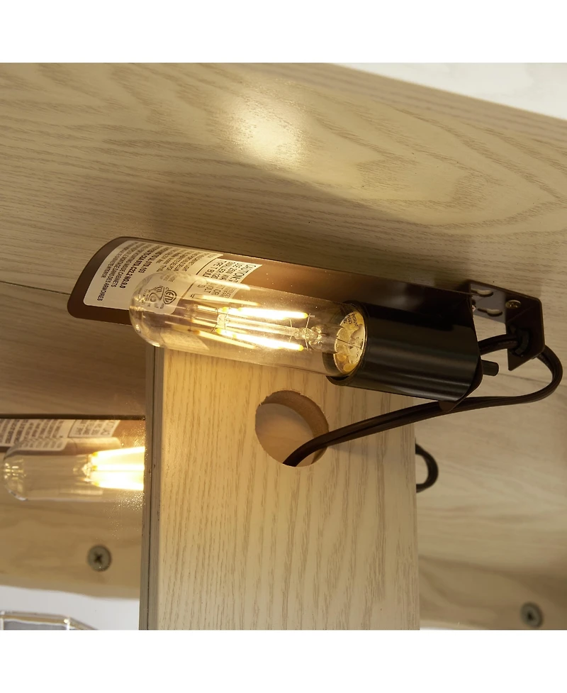 Streamdale Lighted Glass Curio Cabinet with Bulbs