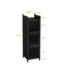 Streamdale Modern Glass Door Cabinet with Multi-tier Storage (Entryway, Living Room, Bathroom, Dining Room
