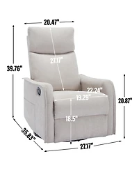 Streamdale Heat Massage Manual Recliner Chair with Rocker and Swivel in Fabric for Living Room