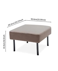 Streamdale Cozy 3-Seater L-Shape Sofa with Ottoman, Polyester Fabric for Small Spaces