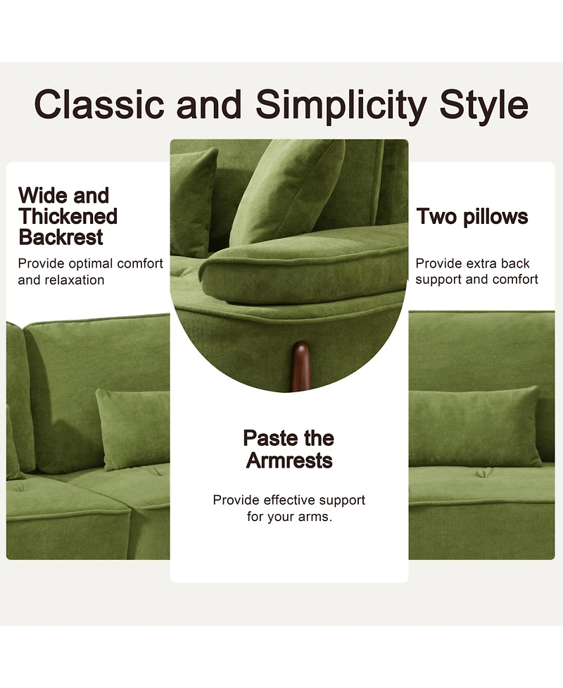 Streamdale Cozy Deep-Seated Sofa with Pillow (103")