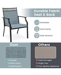 Patio Chairs Set of 2 with All Weather Breathable Fabric