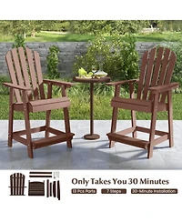 Hdpe Patio Chair with Armrest and Footrest for Indoor Outdoor