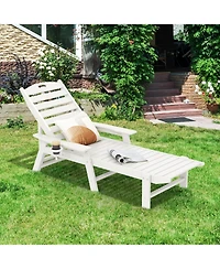 Patio Chaise Lounge Chair with 4 Position Backrest