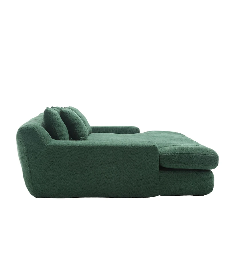 Streamdale Emerald Green Chenille 2-Seater Sofa with Back Pillows
