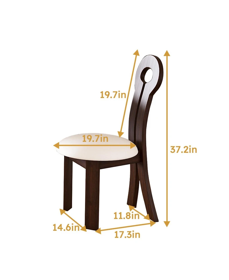 Walnut Dining Chairs (2) with Leather Cushions