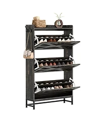 Streamdale Shoe Cabinet, Entry Home Shoe Cabinet, Entrance Balcony Storage Cabinet, Large Capacity Shoe Rack, Grey