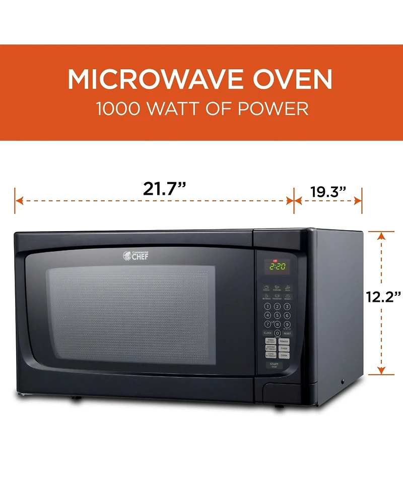 1.6 Cu. Ft. Counter Top Microwave, black