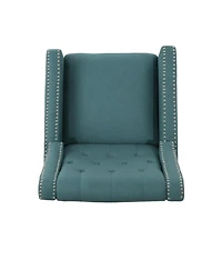 Streamdale Classic Teal Fabric Push Back Chair