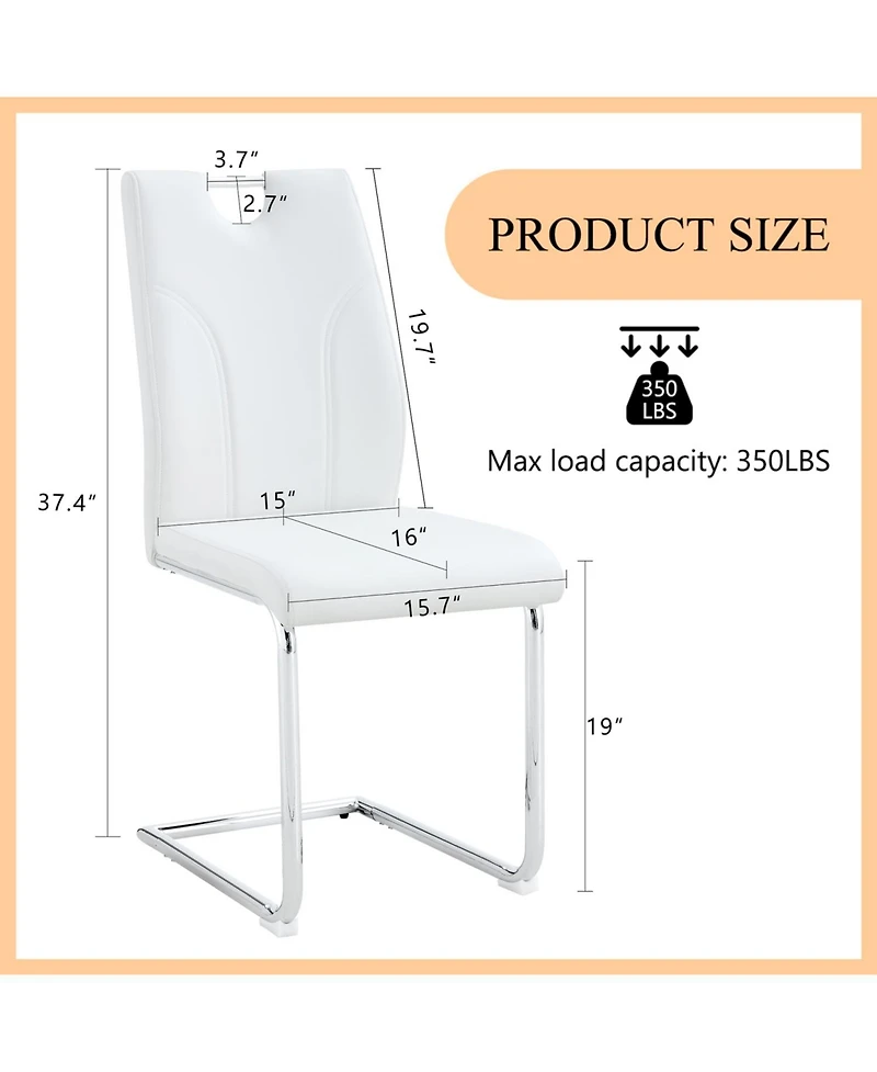 Streamdale White Pu Dining Chair Set (6-Pack)