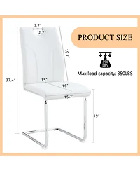 Streamdale White Pu Dining Chair Set (6-Pack)