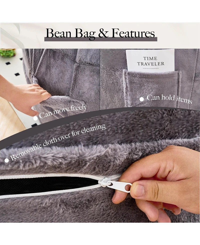 Streamdale Giant Convertible Bean Bag Lazy Chair to Bed, Machine Washable