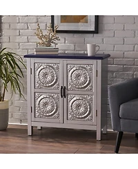 Elegant Firwood Cabinet With Carved Panels And Ample Storage