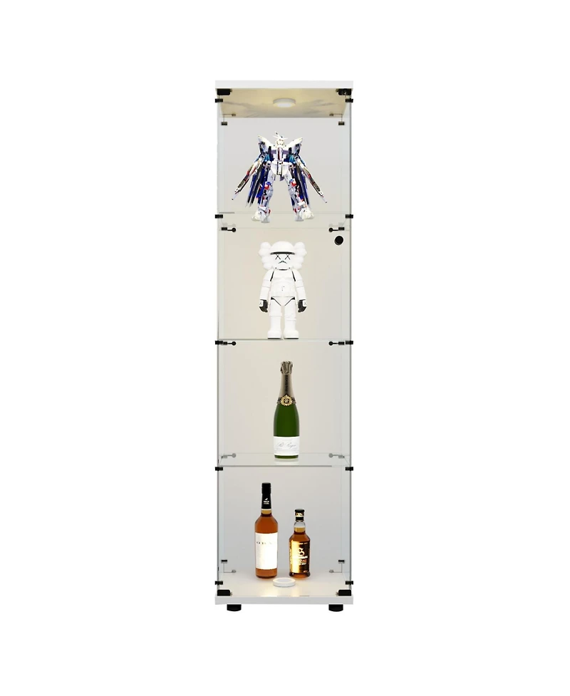 Streamdale Led Display Cabinet, 4 Shelves, White