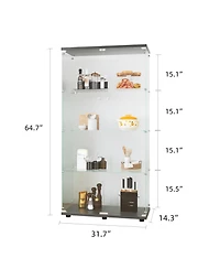 Streamdale Black 4-Shelf Glass Display Cabinet