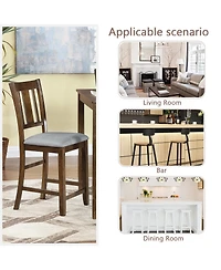 Streamdale Counter Height Dining Chairs (4) with Walnut Padded Seat