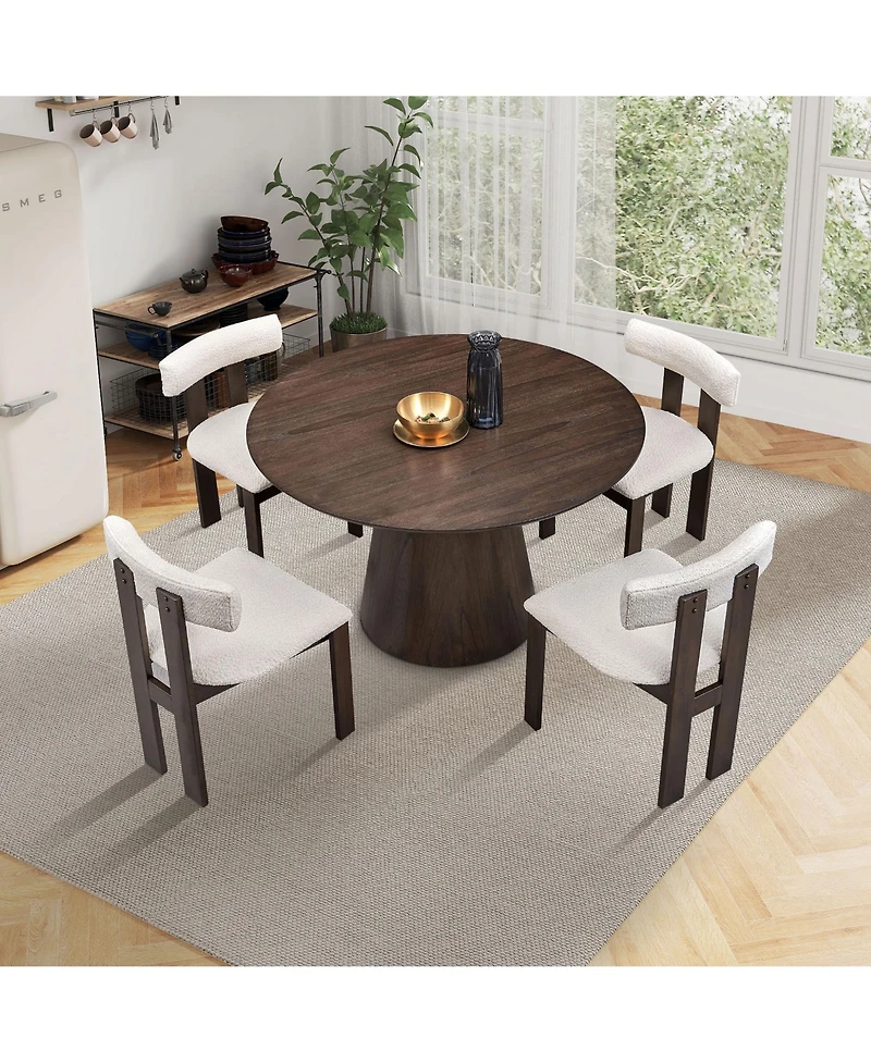 Streamdale Modern Boucle Upholstered Dining Chairs (Set of 2)
