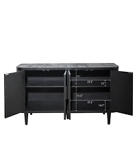 Modern Accent Cabinet with Adjustable Shelves and 4 Doors
