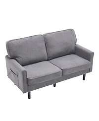 Streamdale Mid Century Modern Loveseat Sofa with Usb (Gray)