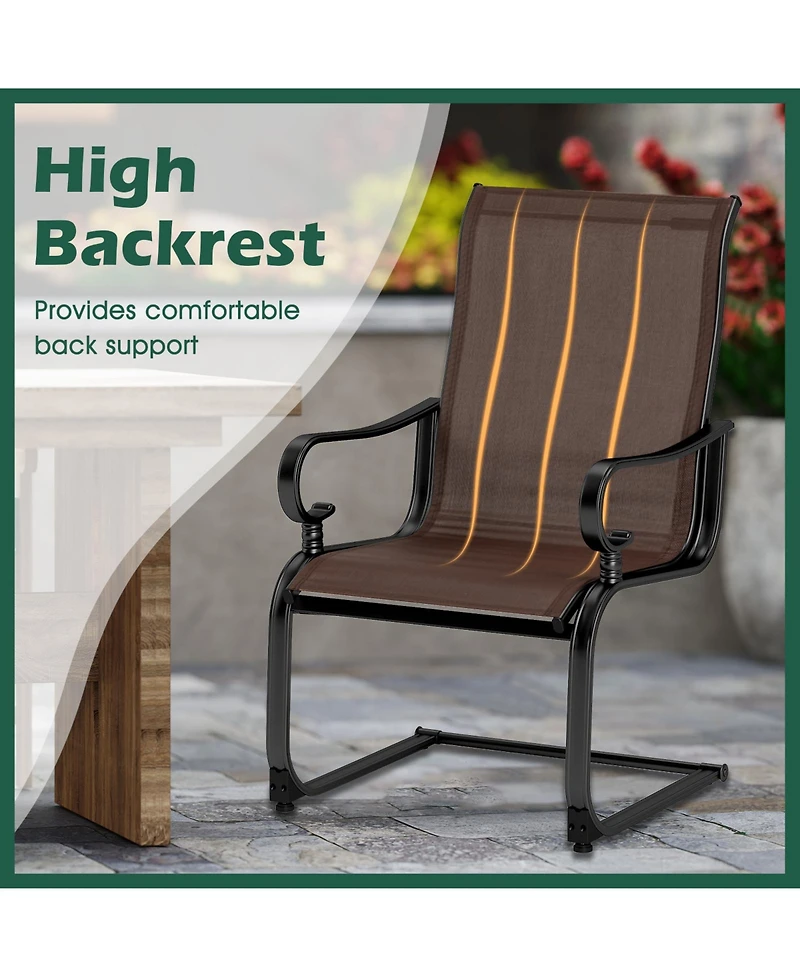 Set of 2 Patio Chairs with Quick-drying and Breathable Fabric for Backyard