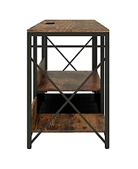 Streamdale Sleek Tv Stand with Led Lights, Fabric Drawers, and Storage Shelves