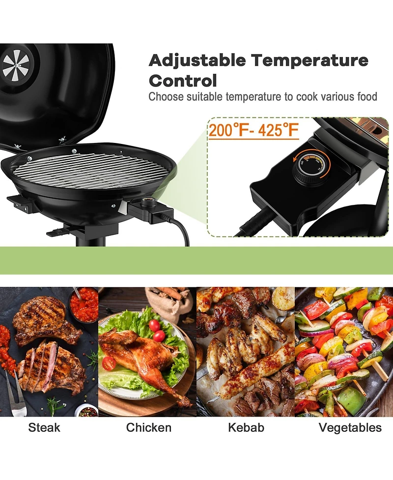 1600W Portable Electric Bbq Grill with Removable Non-Stick Rack