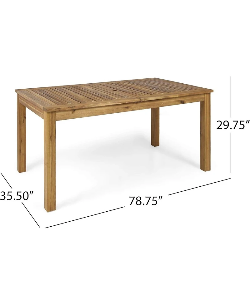 Streamdale Acacia Wood Expandable Dining Set with Cushions