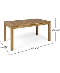 Streamdale Acacia Wood Expandable Dining Set with Cushions